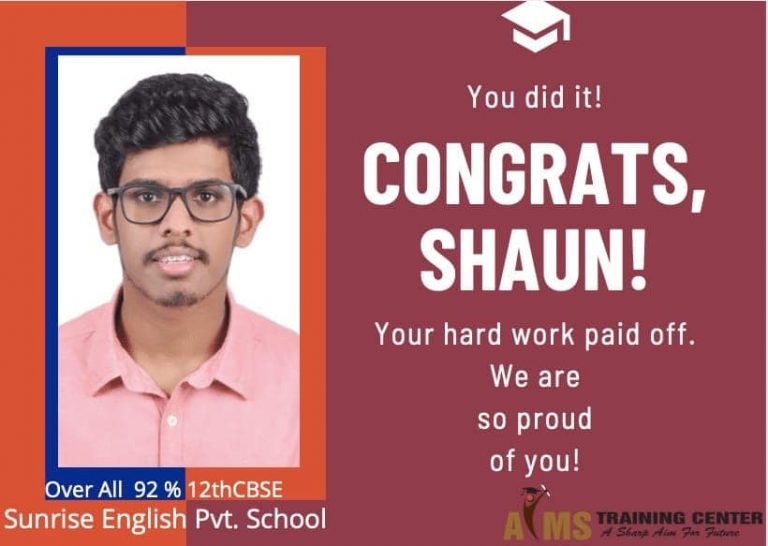 Congrats Shaun ! Maths , Science Tuition result