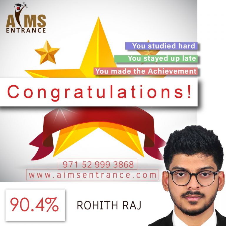 Aims Entrance Coaching - Testimonial Rohith Raj