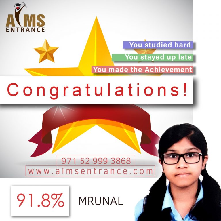 Aims Entrance Coaching - Testimonial Mrunal